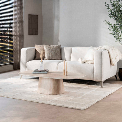 Couchtisch CENTRO TRAVERTINO Dänisch-Ovaler Keramik-Couchtisch im Monolith-Design