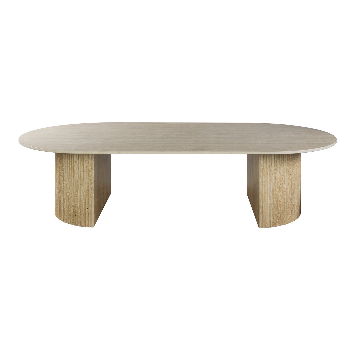 Couchtisch SIENNA TRAVERTINO  Lowboard-Tisch in organischer Säulen Rillen-Optik
