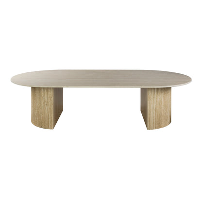 Couchtisch SIENNA TRAVERTINO  Lowboard-Tisch in organischer Säulen Rillen-Optik