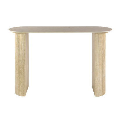 Konsolentisch ROMANO ARCH Monolithisches Design mit Rillen-Säulen & Travertin-Keramik 120 cm