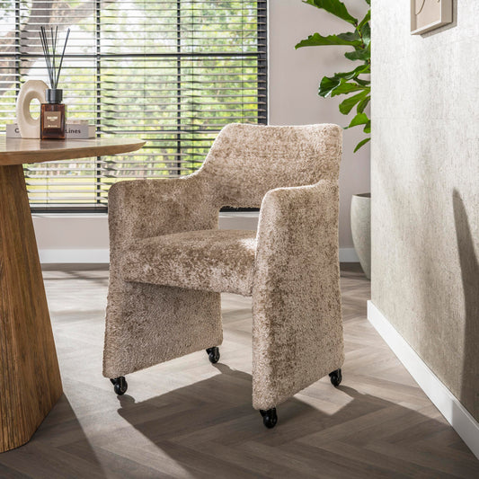 Esszimmer-Sessel FORMA ELITE Eleganter Polsterstuhl mit Rollen & Taschenfederkern