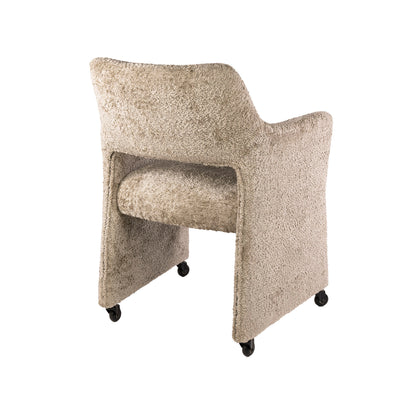 Esszimmer-Sessel FORMA ELITE Eleganter Polsterstuhl mit Rollen & Taschenfederkern