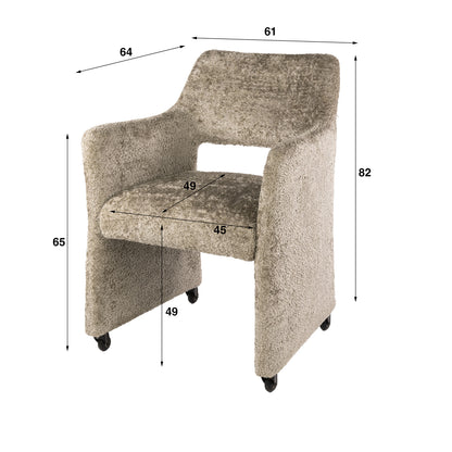 Esszimmer-Sessel FORMA ELITE Eleganter Polsterstuhl mit Rollen & Taschenfederkern
