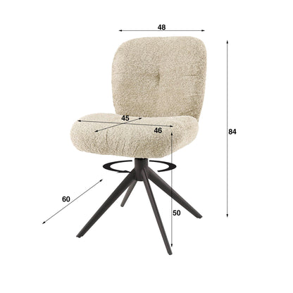 Esszimmerstuhl Esszimmerstuhl COMFORT SWIVEL Drehbarer Bouclé-Stuhl