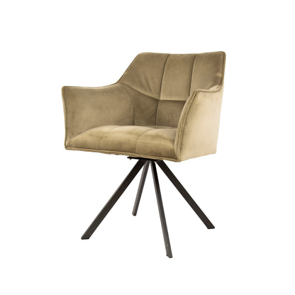 Armlehnstuhl RASTER 360° Drehstuhl mit Nosag-Federung Champagne