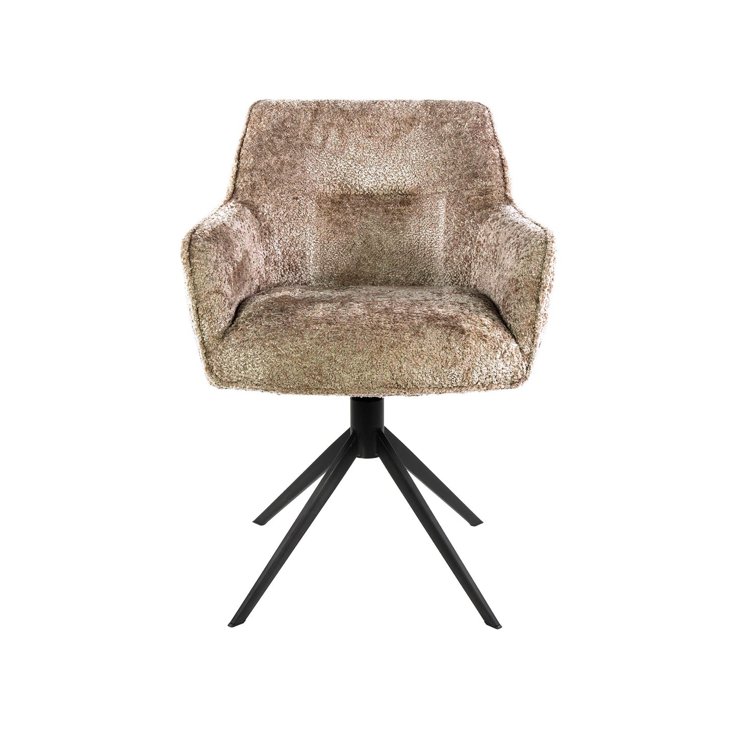 Armlehnstuhl PULL Eleganter 360° Drehstuhl mit Spider-Gestell Beige
