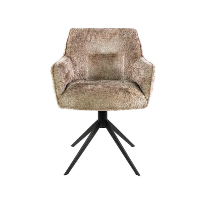 Armlehnstuhl PULL Eleganter 360° Drehstuhl mit Spider-Gestell Beige