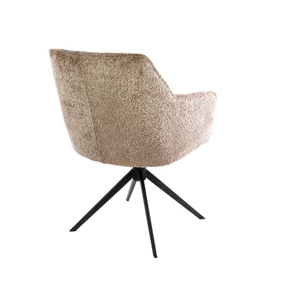 Armlehnstuhl PULL Eleganter 360° Drehstuhl mit Spider-Gestell Beige