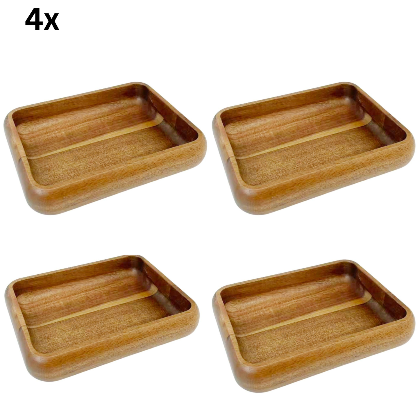Servierschale Kleines flaches Massivholz-Schälchen im minimalistischen Design Akazie Holz 14 cm