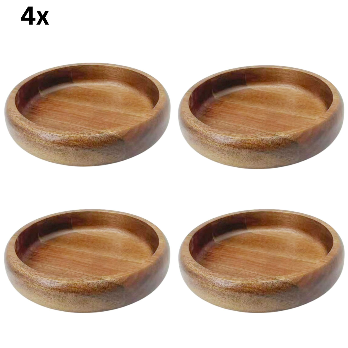 Servierschale Flache Massivholz-Schale im minimalistischen Design Akazie Holz Ø 18 cm