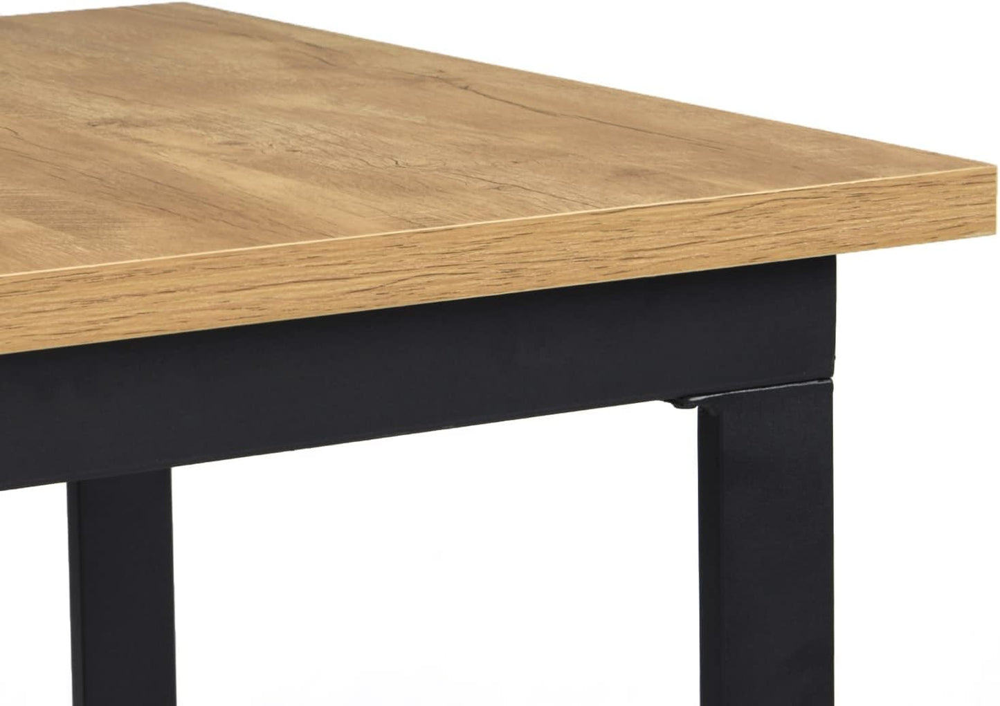 Esstisch Silas | ausziehbar 120-160 x80 cm 4-6 Personen Küchentisch Holztisch mit Kufen Gestell schwarz Esszimmer skandinavisch Industrial Design