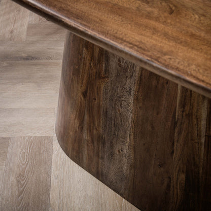 Esstisch ONDA Massivholz-Tisch in Dänisch Oval mit Säulenfuß Akazie 180cm