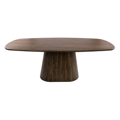 Esstisch ONDA Massivholz-Tisch in Dänisch Oval mit Säulenfuß Akazie 215cm