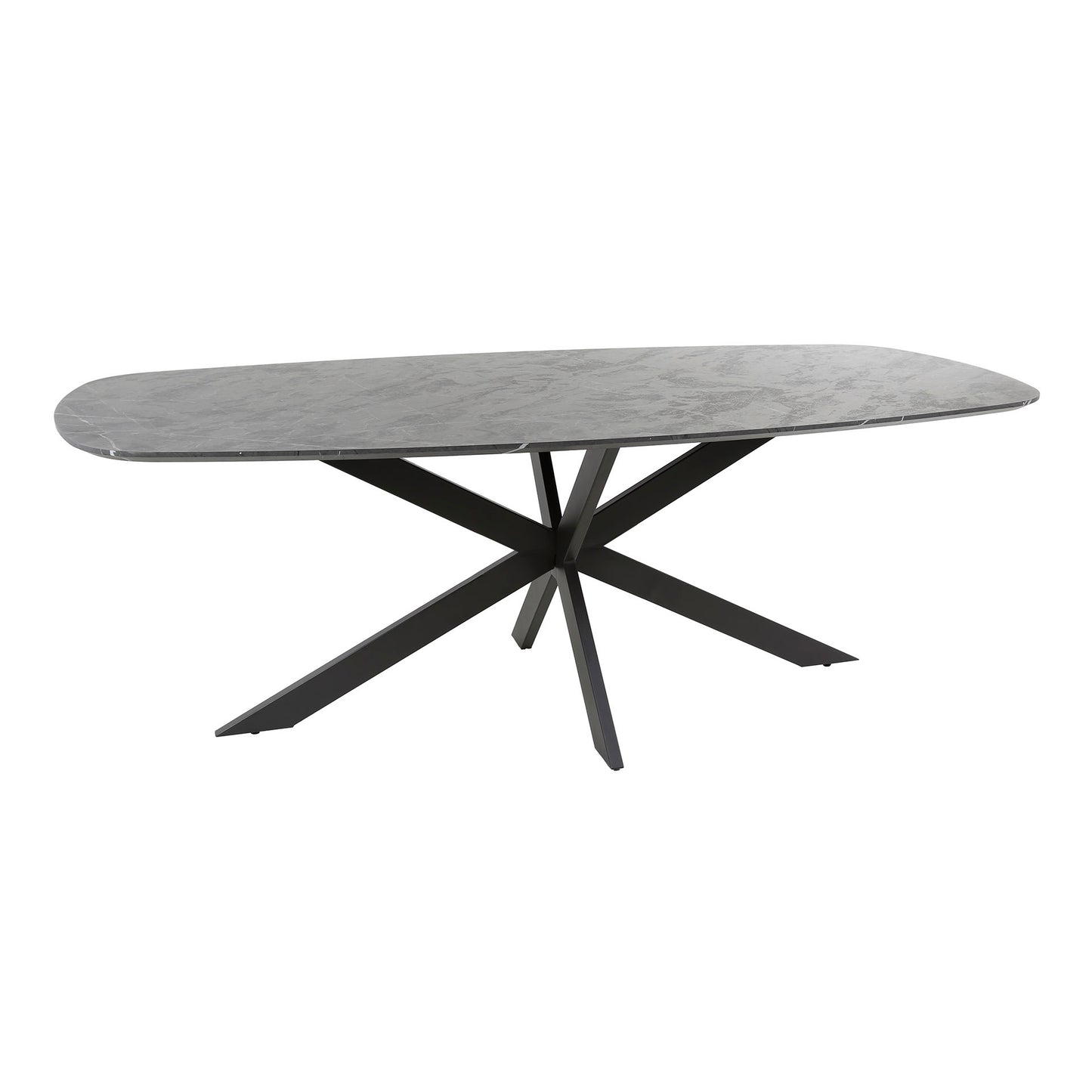 Esstisch ONYX CROCE GRANDE XXL Dänisch-Ovaler Tisch in dunkler Graphit-Steinoptik