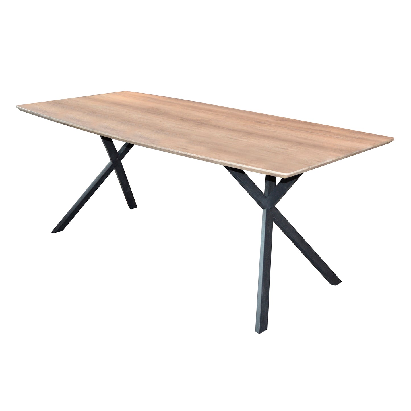 Esstisch OVAL ELEGANCE Kompakter Esszimmertisch im 3D-Look mit Spider-Gestell 3D Eiche Antiquewash 160 cm