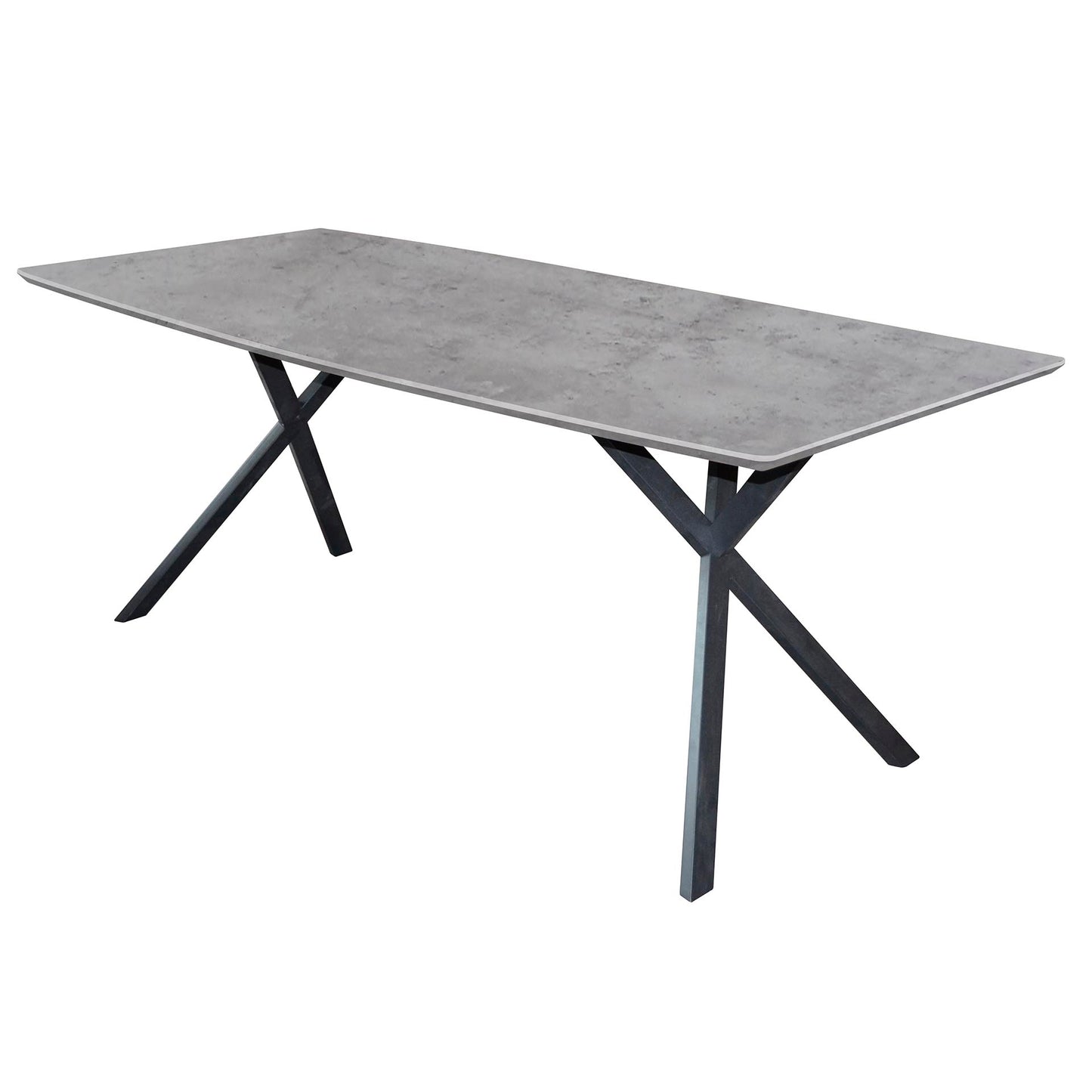 Esstisch OVAL ELEGANCE Kompakter Esszimmertisch im 3D-Look mit Spider-Gestell 3D-Beton Grau 160 cm