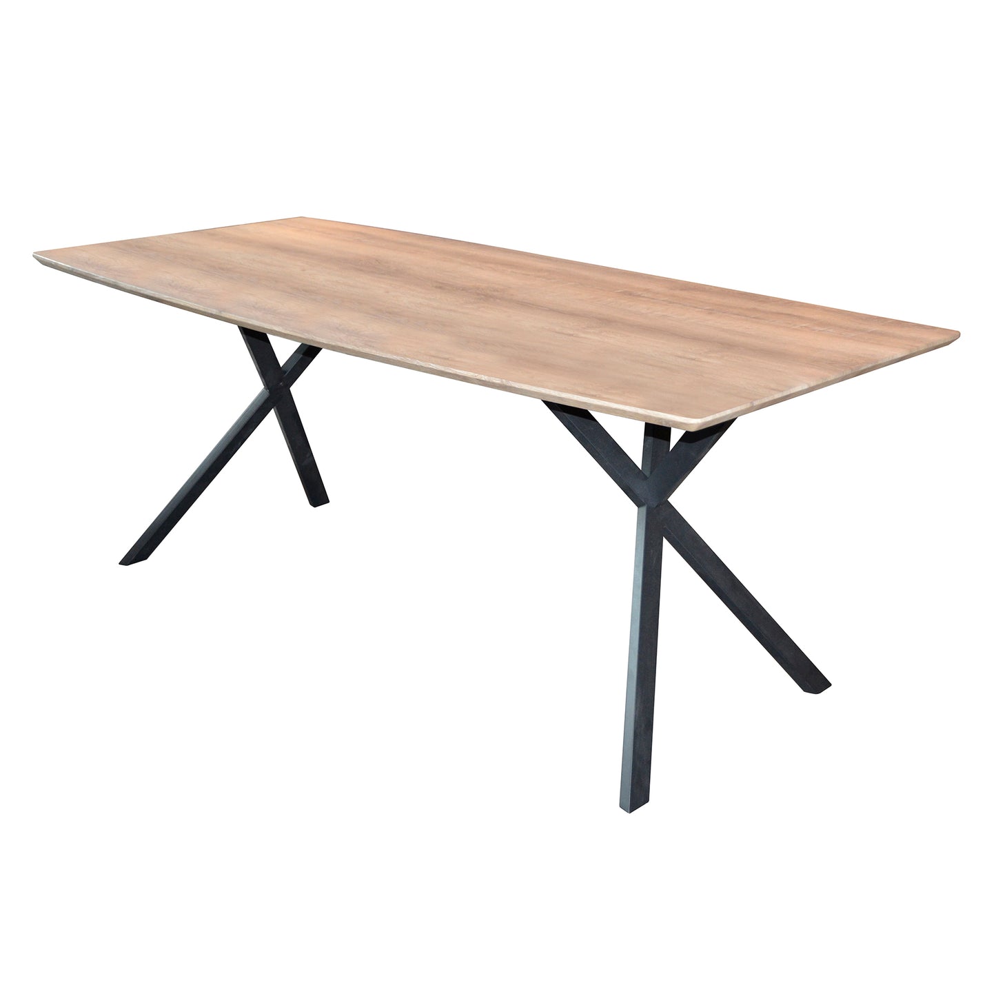 Esstisch OVAL ELEGANCE Moderner Esszimmertisch in 3D-Eiche Antiquewash mit schwarzem Spider-Gestell 190 cm