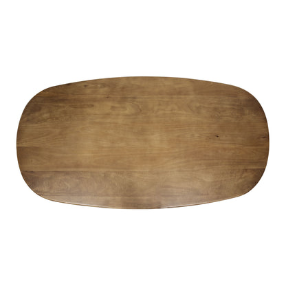 Esstisch CLIFF SABBIA GRANDE Dänisch-Ovaler Massivholztisch Mango mit Ovalrohr-Gestell 215 cm