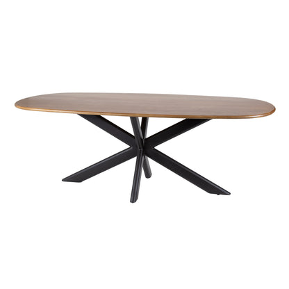 Esstisch CLIFF SABBIA GRANDE Dänisch-Ovaler Massivholztisch Mango mit Ovalrohr-Gestell 215 cm
