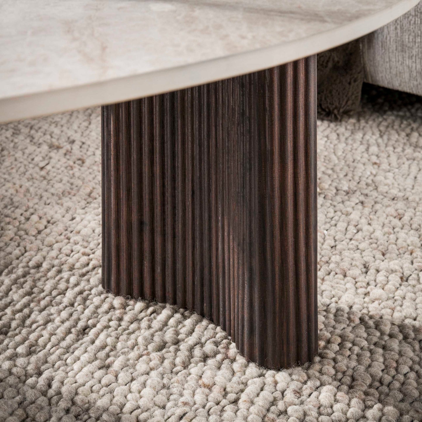 Couchtisch Set CERAMO APERTO 2-tlg. organisches Design-Set mit 3D-Keramikplatte