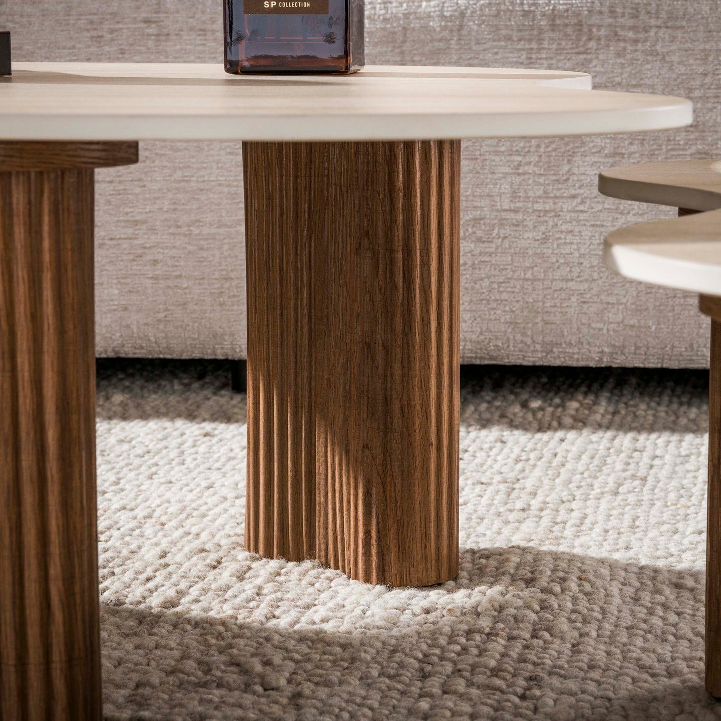Couchtisch Set CERAMO APERTO 2-tlg. organisches Design-Set mit 3D-Keramikplatte