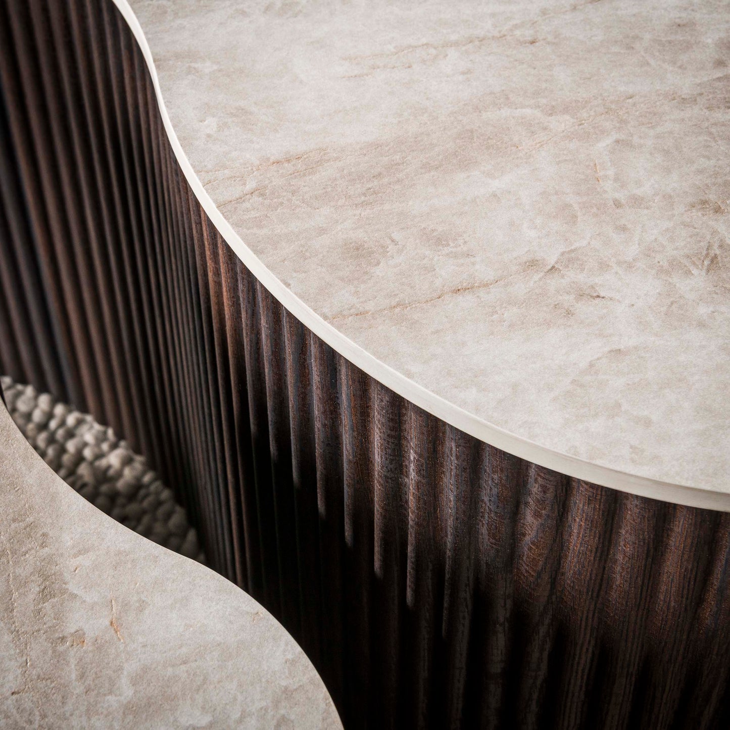 Couchtisch CERAMO MEDIO 2-teilige organische Lounge-Tische im Monolith-Design