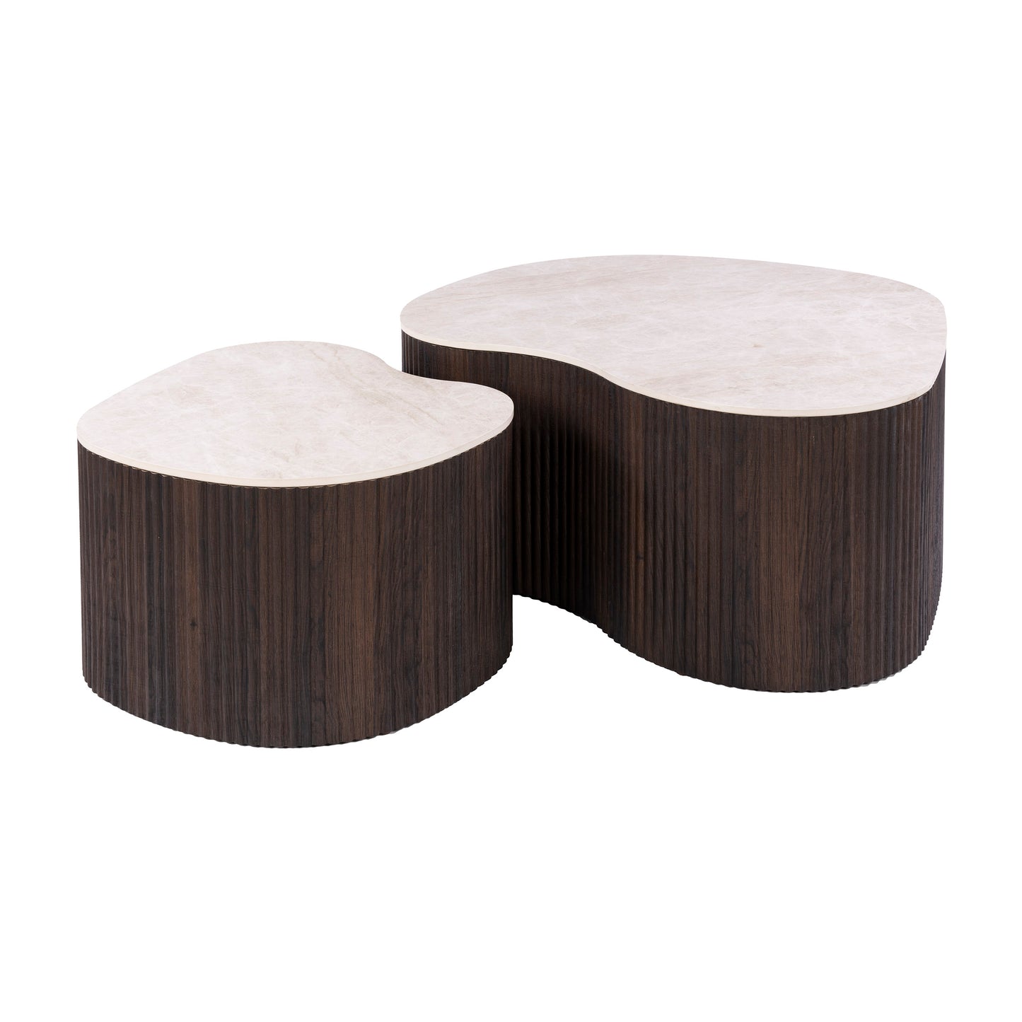 Couchtisch CERAMO MEDIO 2-teilige organische Lounge-Tische im Monolith-Design