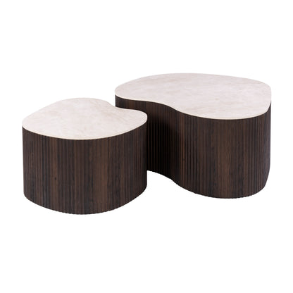 Couchtisch CERAMO MEDIO 2-teilige organische Lounge-Tische im Monolith-Design