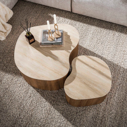 Couchtisch CERAMO MEDIO 2-teilige organische Lounge-Tische im Monolith-Design