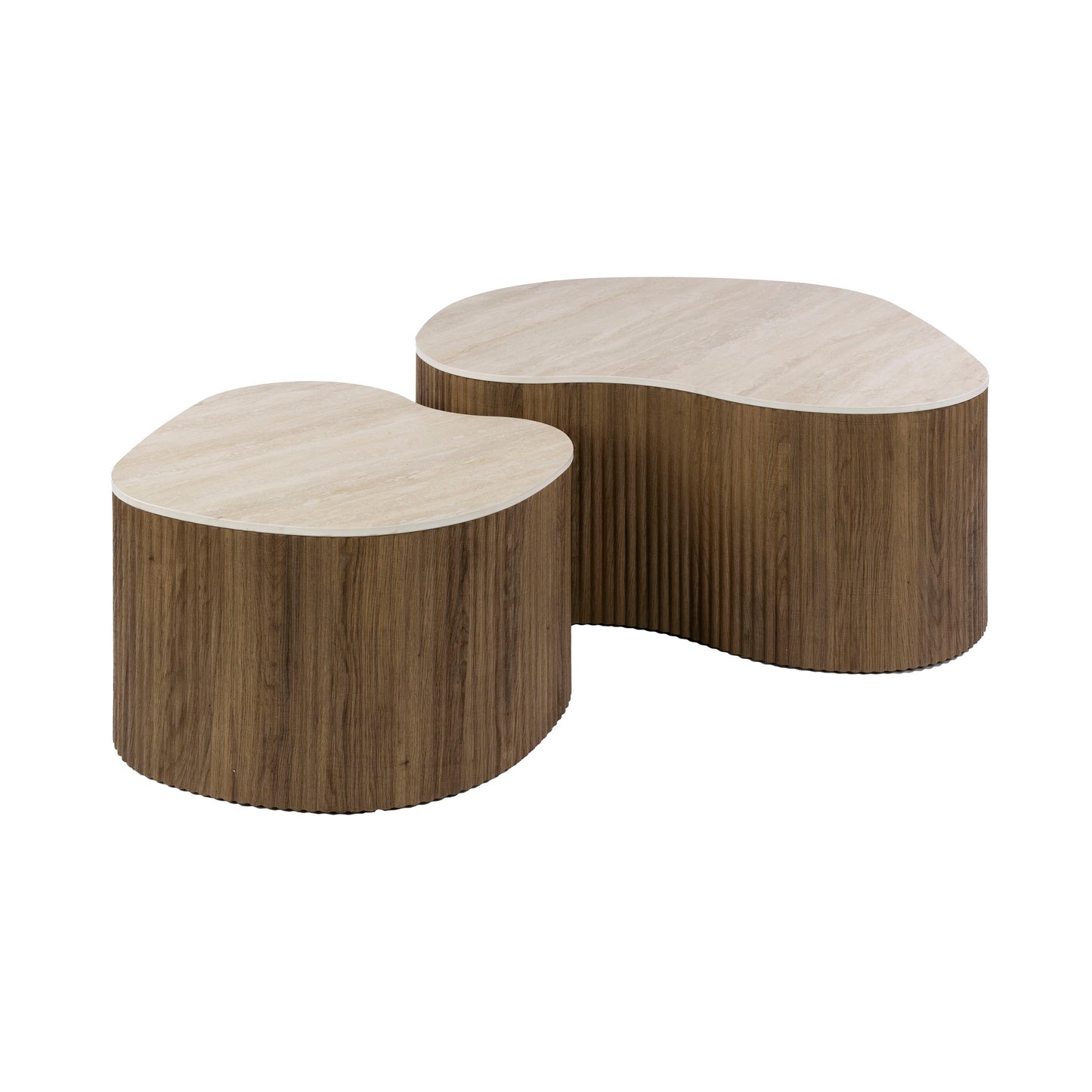 Couchtisch CERAMO MEDIO 2-teilige organische Lounge-Tische im Monolith-Design