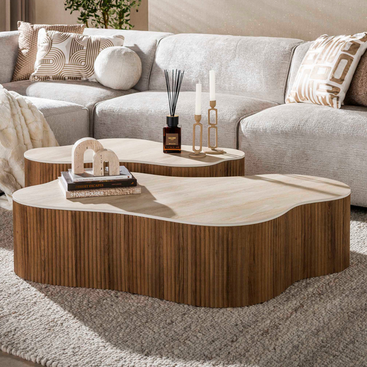 Couchtisch Set CERAMO GRANDE 2-teilige XXL-Loungetische im Monolith-Design