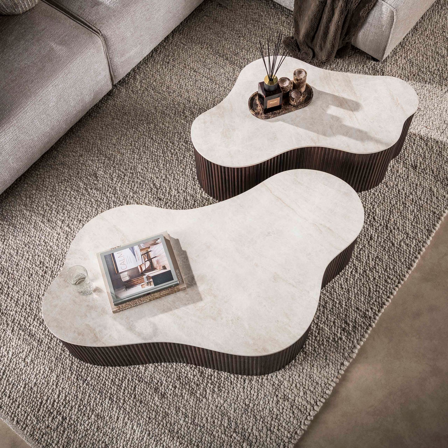 Couchtisch Set CERAMO GRANDE 2-teilige XXL-Loungetische im Monolith-Design