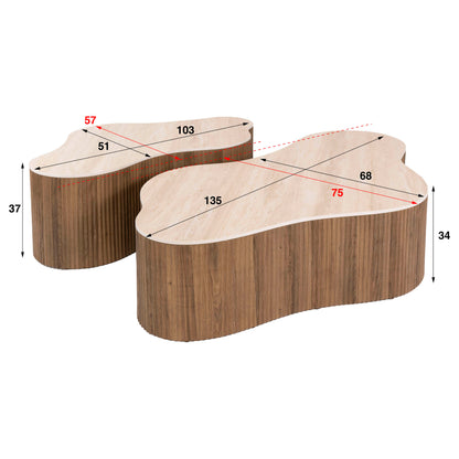 Couchtisch Set CERAMO GRANDE 2-teilige XXL-Loungetische im Monolith-Design