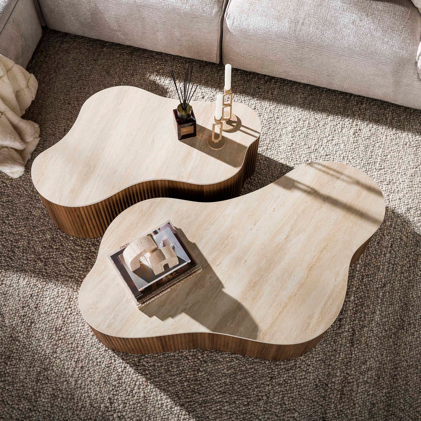 Couchtisch Set CERAMO GRANDE 2-teilige XXL-Loungetische im Monolith-Design