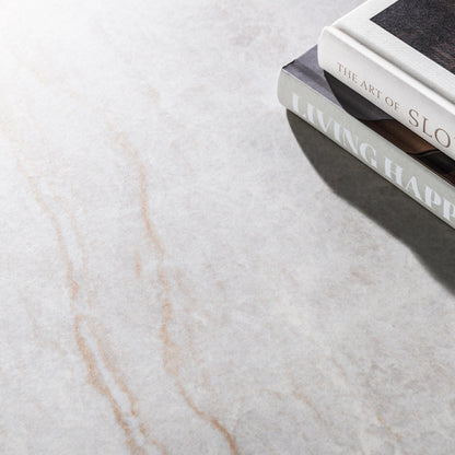 Esstisch CERAMO CENTRO Runder Premium-Tisch mit 3D-Keramikplatte & Rillen-Säule Dunkelbraun, Ø 120 cm