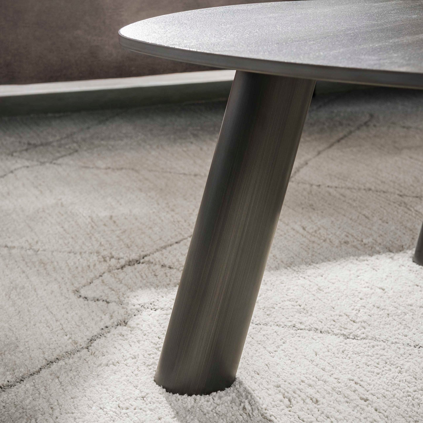 Couchtisch-Set TWIN BICOLORE GRANDE Organische Log-Satztische in 3D-Keramik (Grau & Anthrazit)