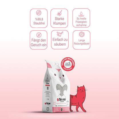 5L 10L 30L Toi Moi Katzenstreu klumpend mit Babypuderduft Naturprodukt staubarm
