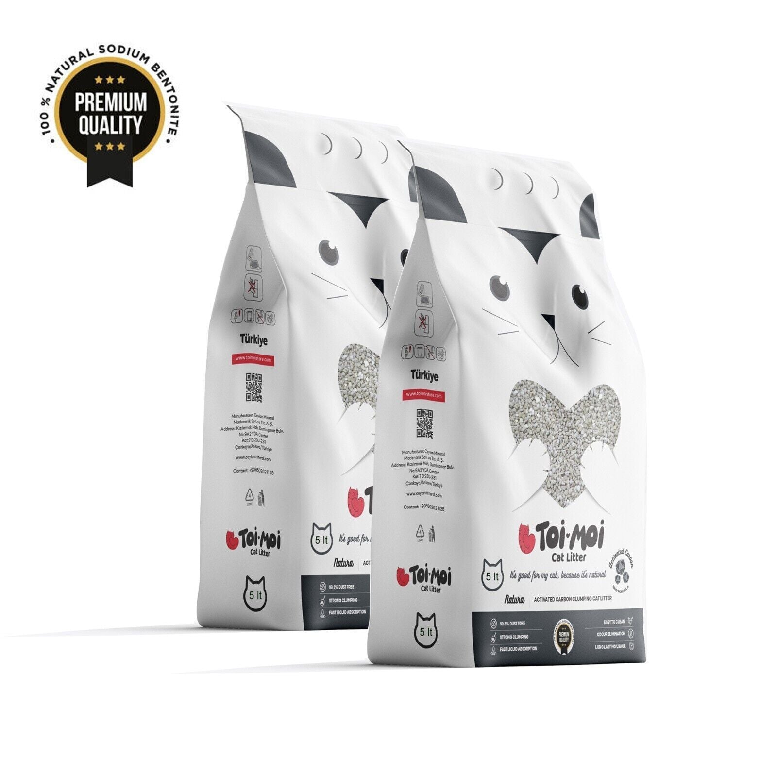 5L 10L 30L Toi Moi Katzenstreu klumpend mit Babypuderduft Naturprodukt staubarm