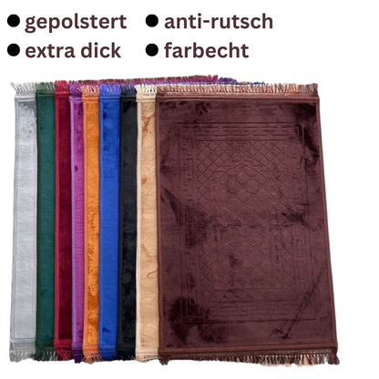 Gebetsteppich Weich gepolstert Groß Teppich Namazlik vers. Farben Islam RABATT