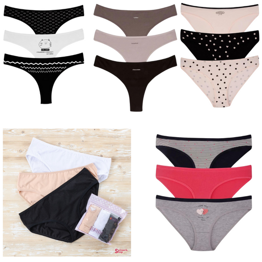 Brazilian Slips 6er Set Unterhosen Damen Baumwoll Panty Unterwäsche Frauen S/M/L