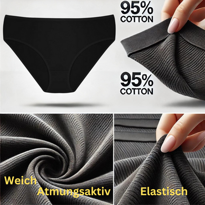 7er Damen Slips Set Unterhosen schwarz Baumwolle Panty Unterwäsche Frauen S-3XL