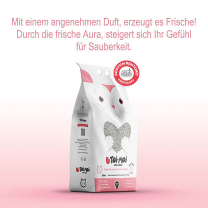 5L 10L 30L Toi Moi Katzenstreu klumpend mit Babypuderduft Naturprodukt staubarm
