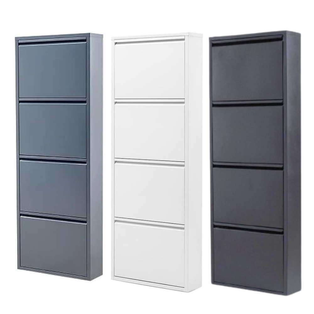 Schuhschrank metall 4 Klappen Schuhkipper Schuhregal glanz Produktionsfehler