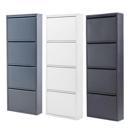 Schuhschrank metall 4 Klappen Schuhkipper Schuhregal glanz Produktionsfehler