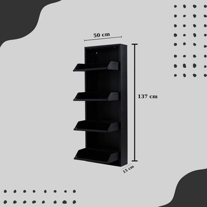 Schuhschrank metall 4 Klappen Schuhkipper Schuhregal glanz Produktionsfehler
