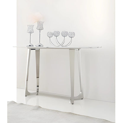 Ablagetisch Bari mit weißer Tischplatte in Marmoroptik 150cm