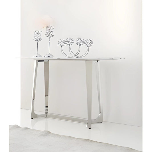 Ablagetisch Bari mit weißer Tischplatte in Marmoroptik 150cm