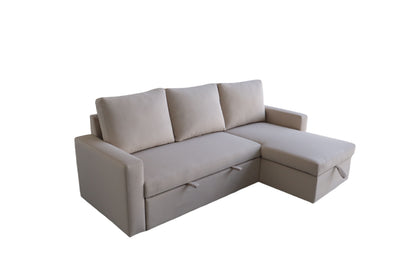Ecksofa mit Schlaffunktion & Stauraum – 215 x 127 x 90 cm