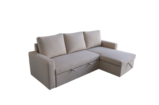 Ecksofa mit Schlaffunktion & Stauraum – 215 x 127 x 90 cm