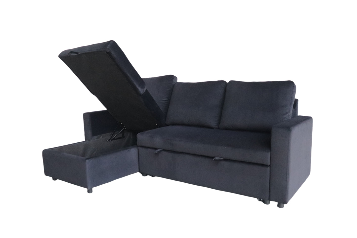 Ecksofa mit Schlaffunktion & Stauraum – 215 x 127 x 90 cm